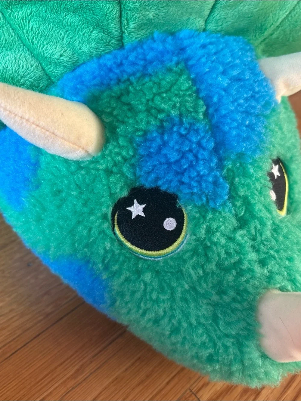 Plush Dino Stuffed Animal in Teal & Blue Russ Hug a Pet Tie Dye